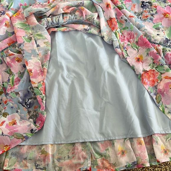 NWOT Lost and Wander Down to Earth Smocked Garden Midi Dress Size L - Picture 10 of 12